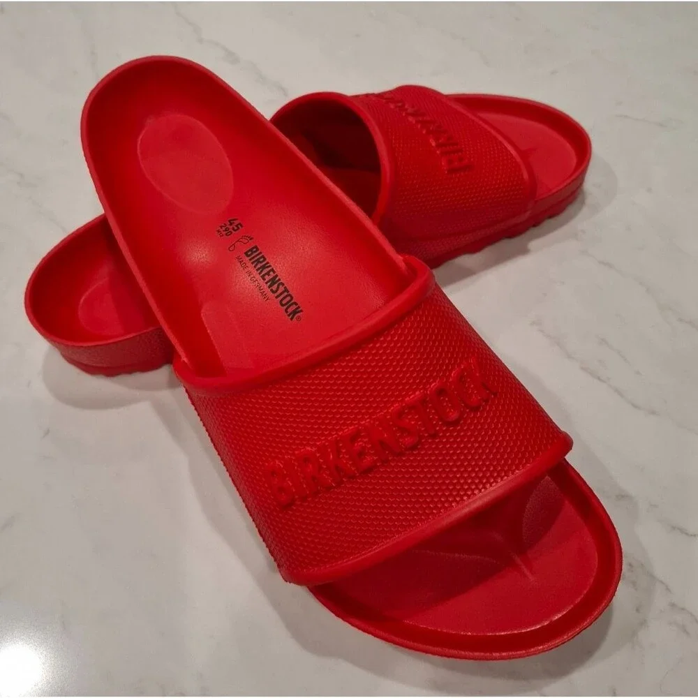 Birkenstock Men’s Red Barbados EVA Slip-On Slides Sandals 45 /12-12.5 WORN ONCE!